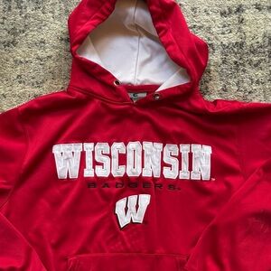 Wisconsin Badgers hoodie in bold red and white